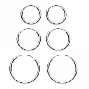 Sleeper Hoop Earring Set - 11mm, 13mm, 15mm 67710HP Dew Jewellery