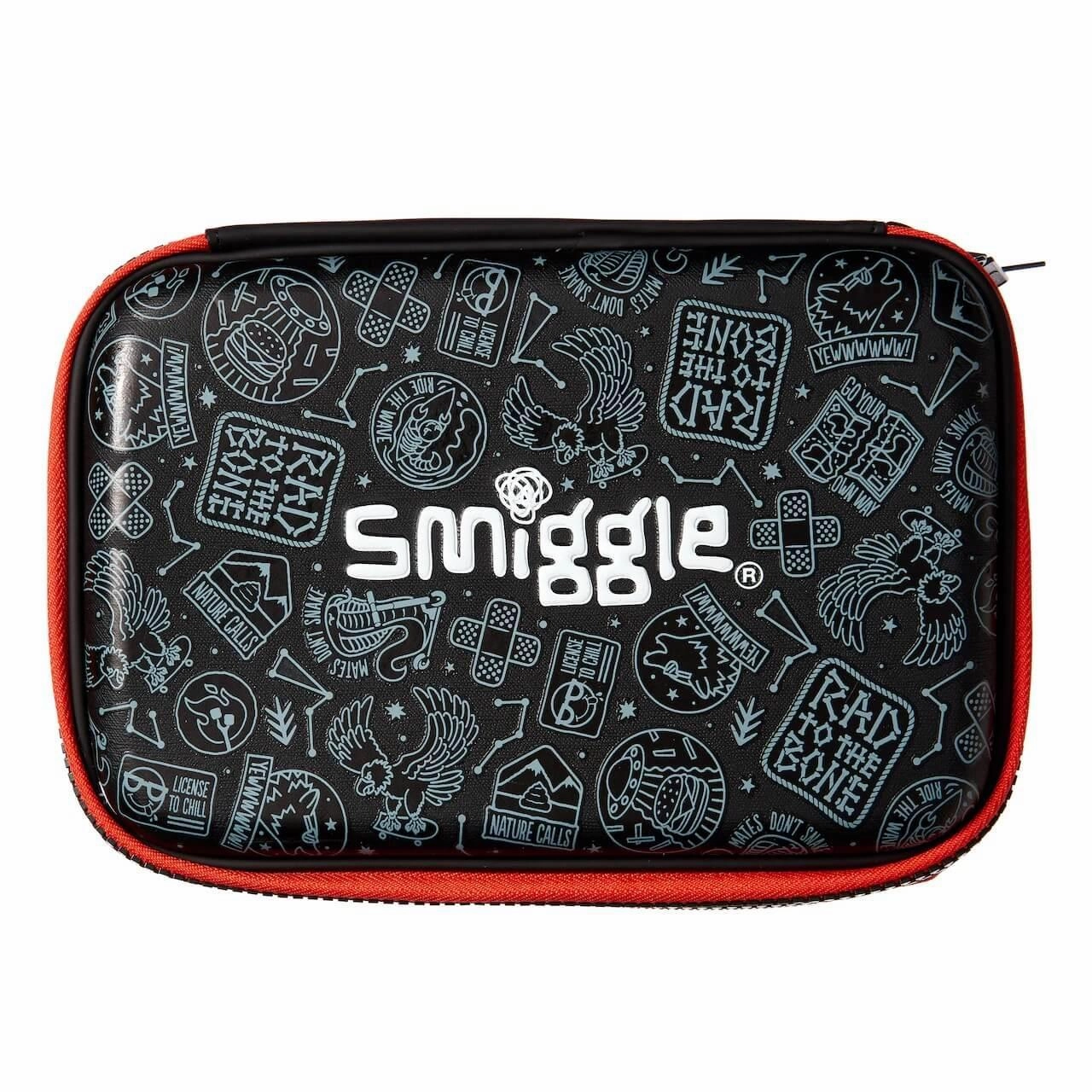 SMIGGLE 442885 Express Double Up Hardtop Pencil Case - Black