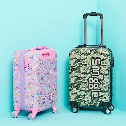 SMIGGLE Beam Four Wheel Travel Trolley Bag, Colour Lilac