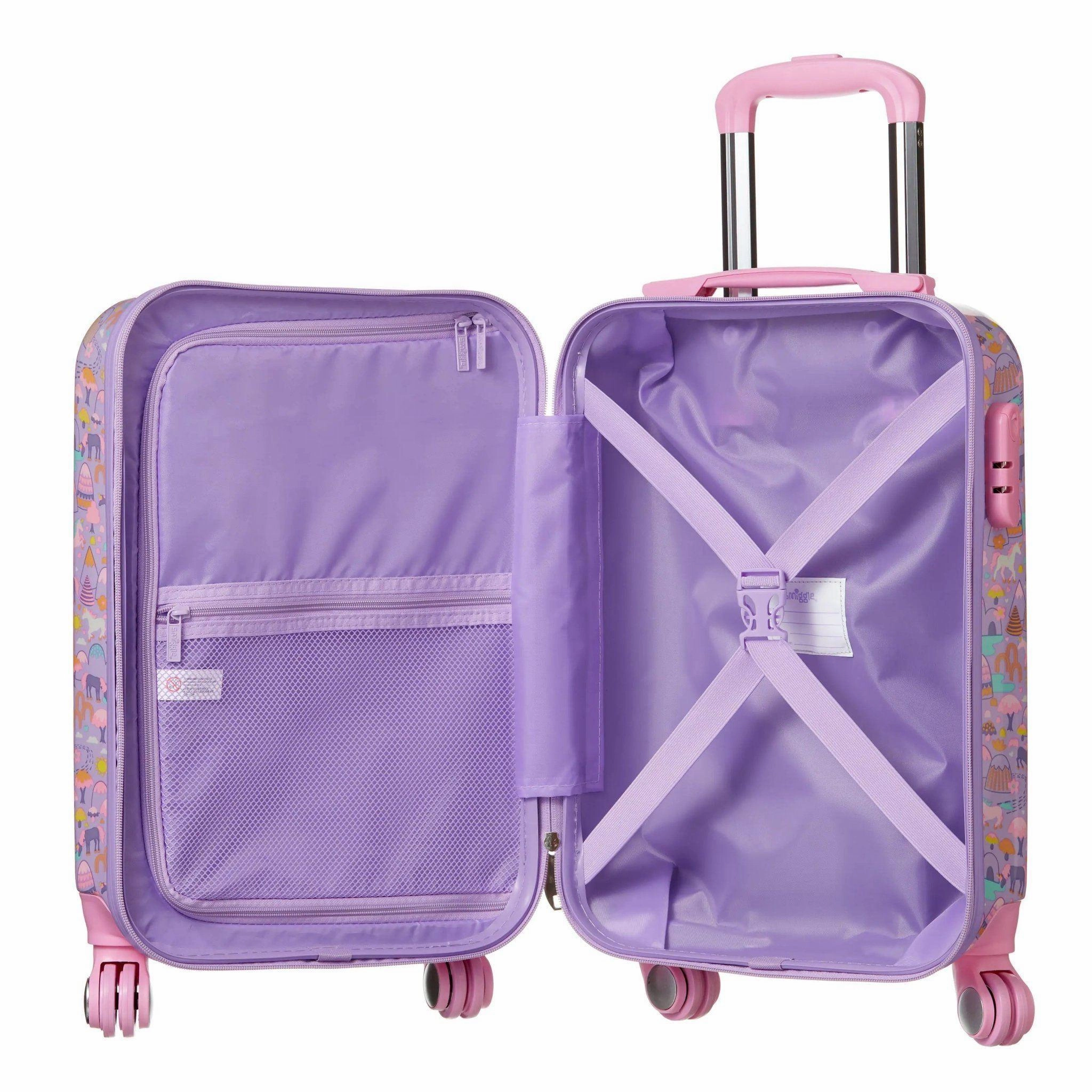 SMIGGLE Beam Four Wheel Travel Trolley Bag, Colour Lilac