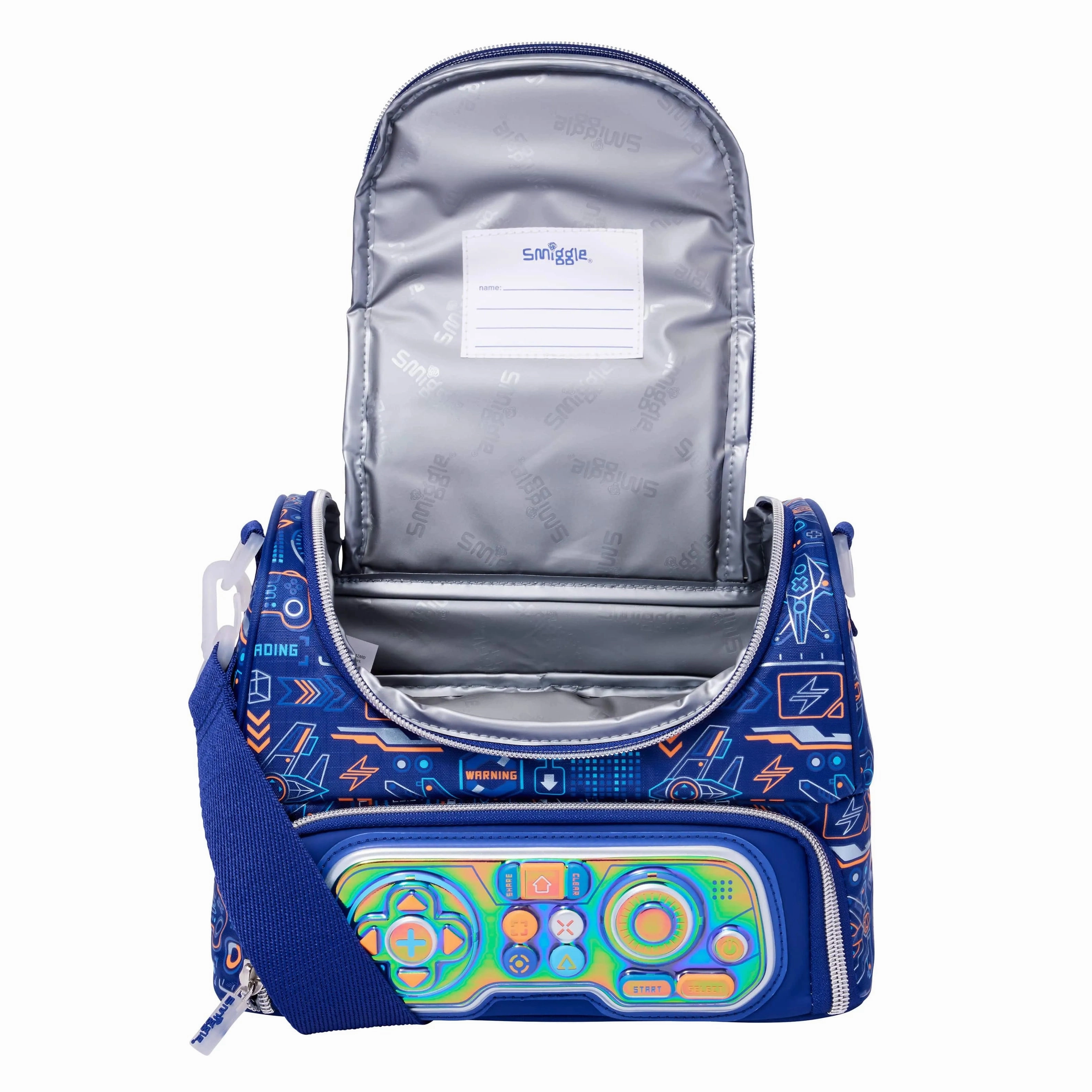 Smiggle Beta Double Decker Large Lunchbox With Strap - Navy
