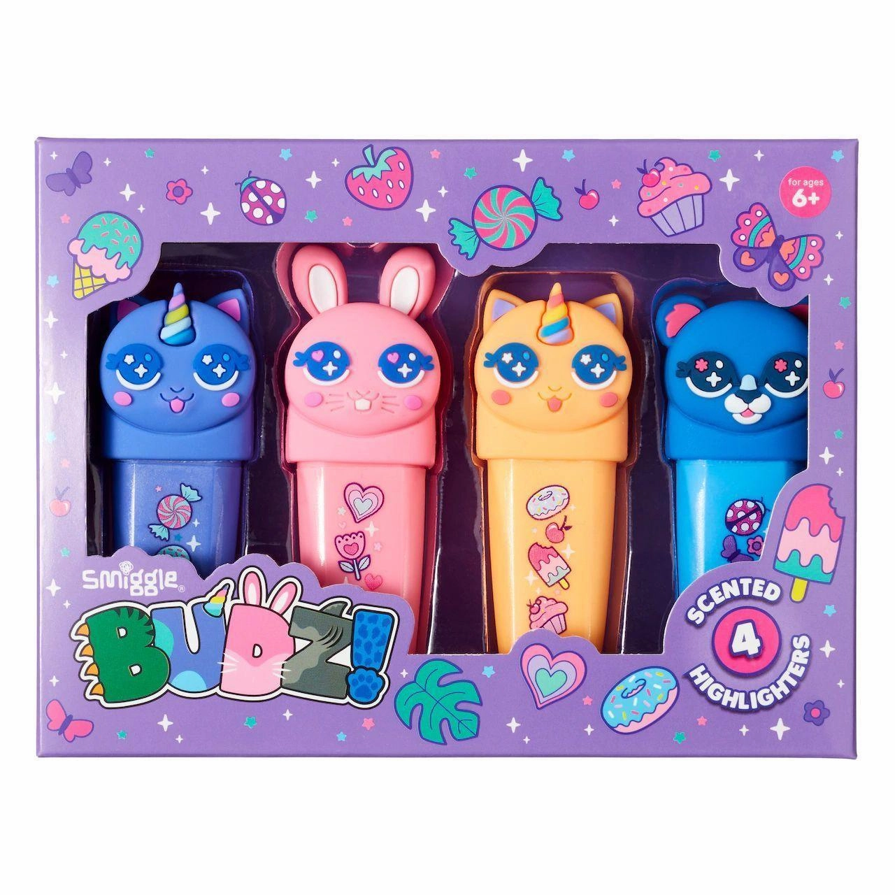 SMIGGLE Budz Scented Highlighters X4