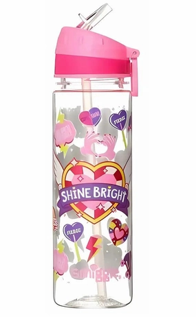 SMIGGLE Express Water Drink Bottle with Flip Top Spout, Heart Print