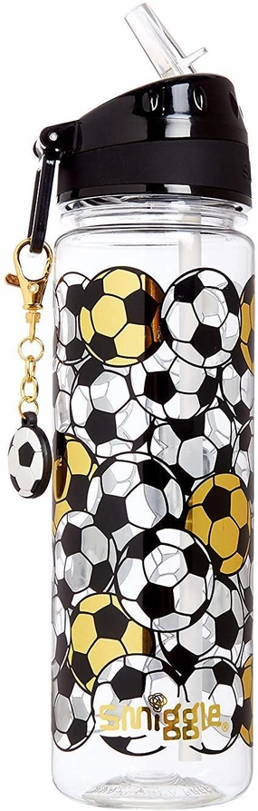 SMIGGLE Gold Kids Water Drink Bottle - Football Print