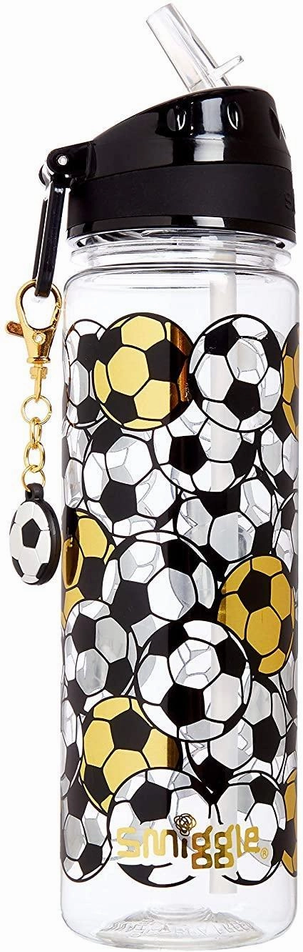 SMIGGLE Gold Kids Water Drink Bottle - Football Print