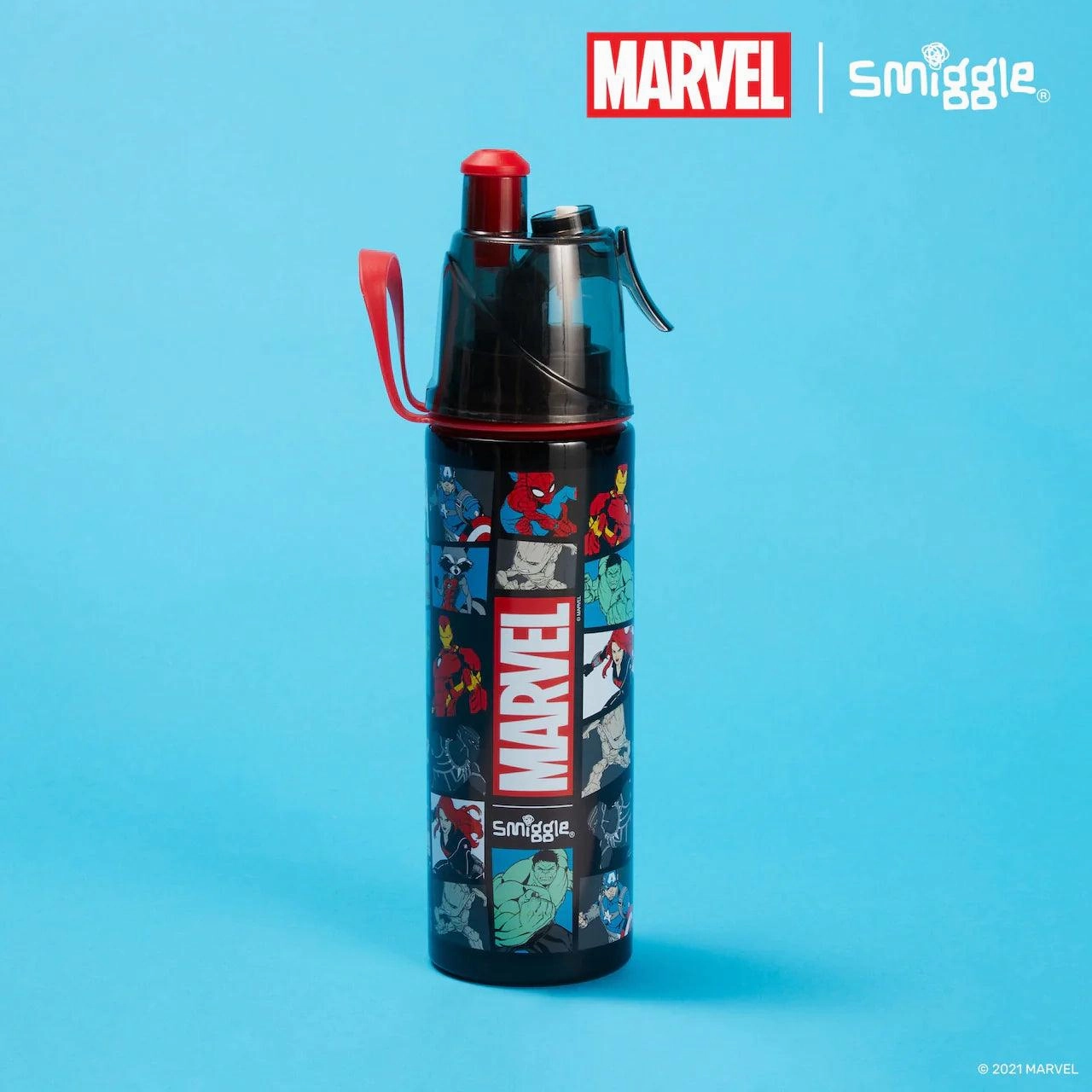 SMIGGLE Marvel Insulated Stainless Steel Spritz Drink Bottle 500Ml