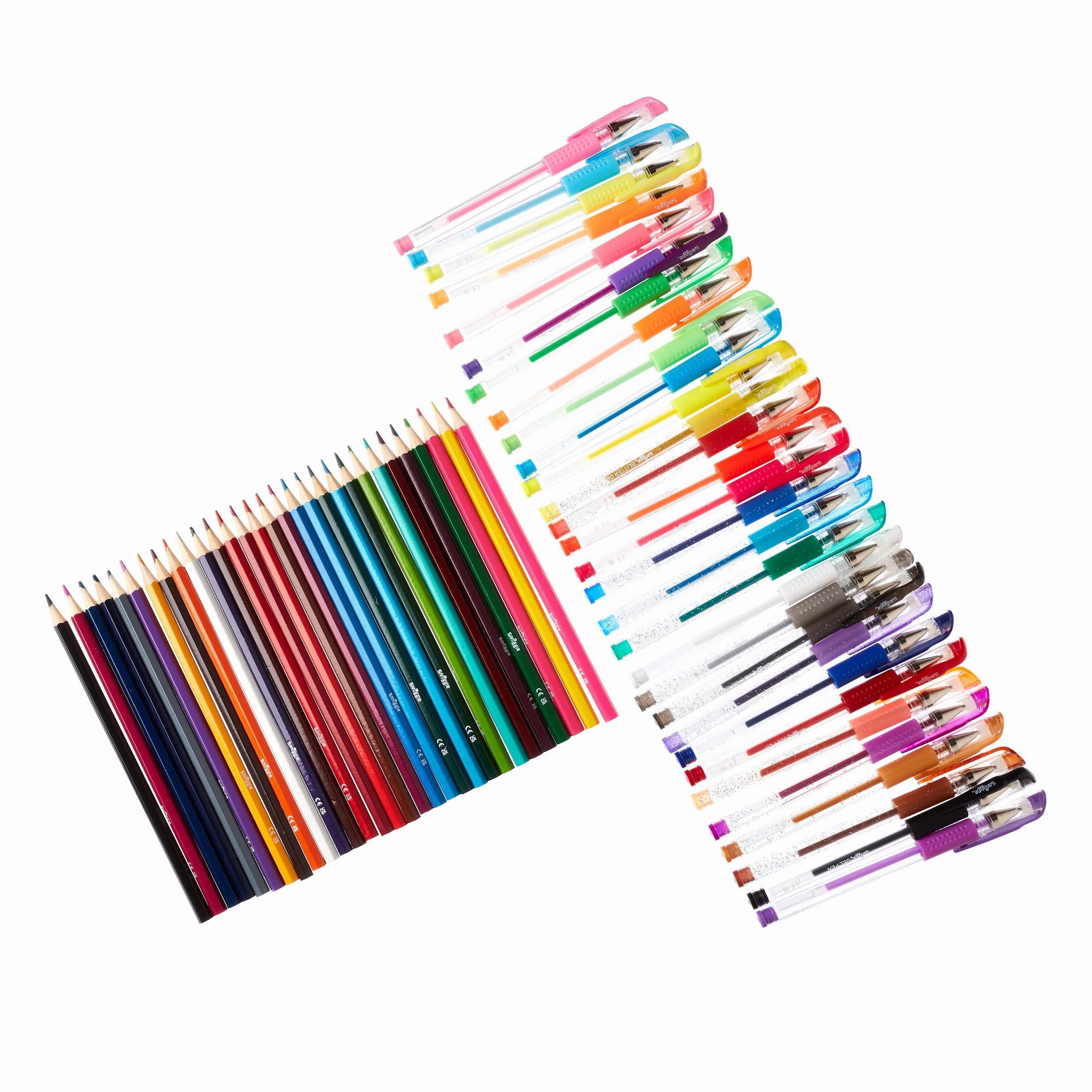 SMIGGLE Mega Pack Scented Gel Pen & Pencil Collection X60 - Colour Mix