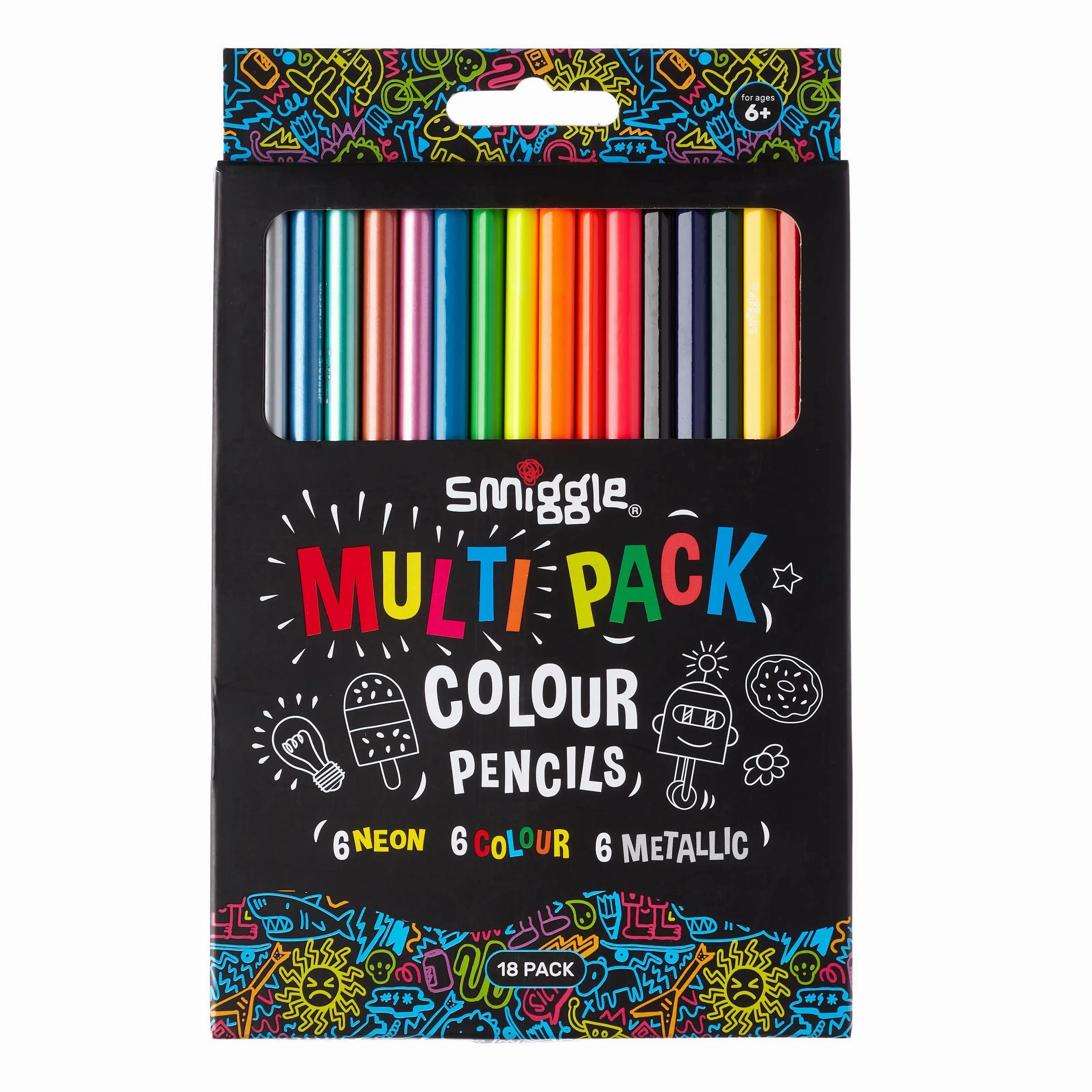 SMIGGLE Multi Pack Colour Pencils X18 - Colour Mix