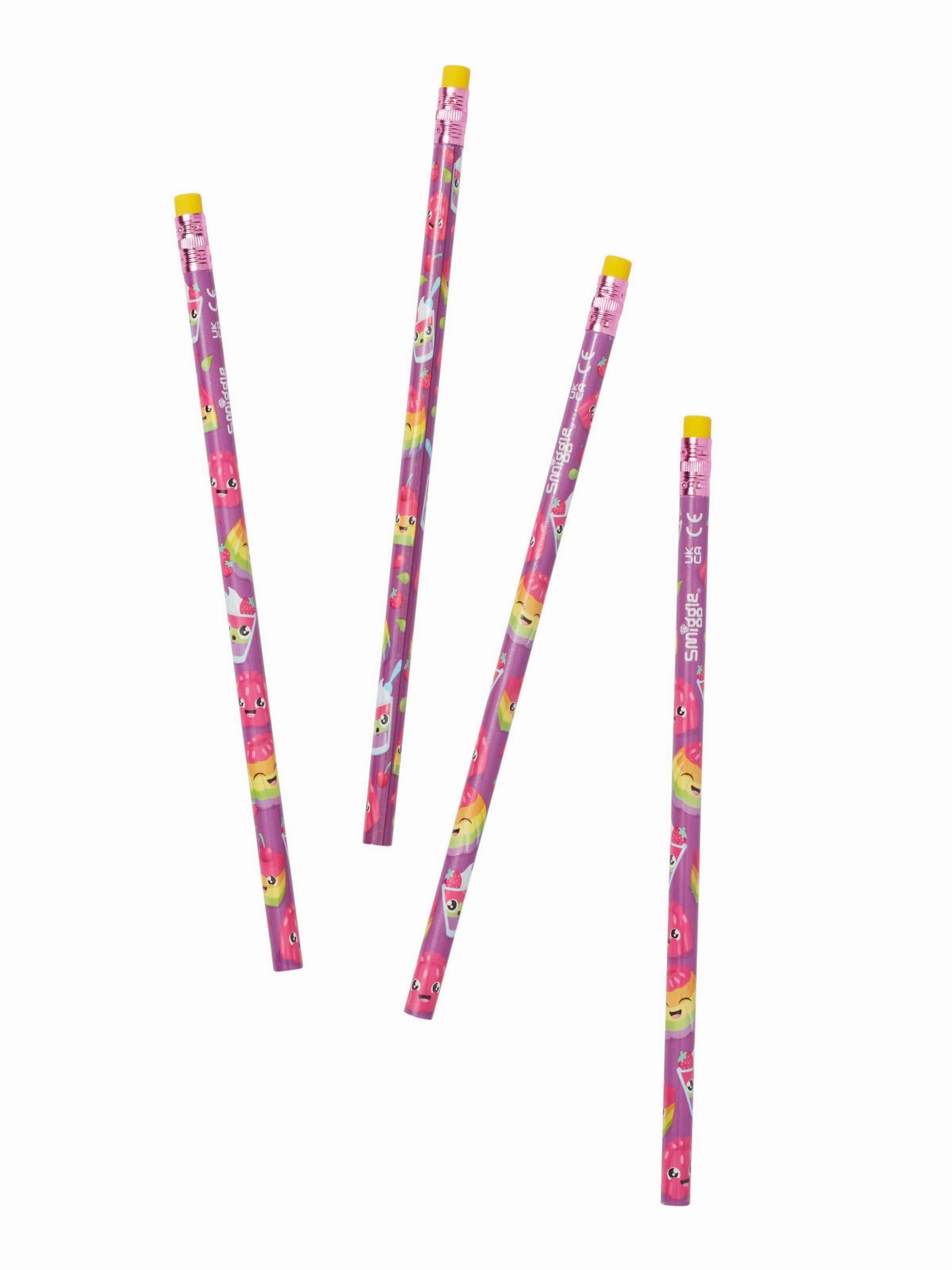SMIGGLE Pencils x 4 Pack Scented With Eraser Top - Jelly Scent