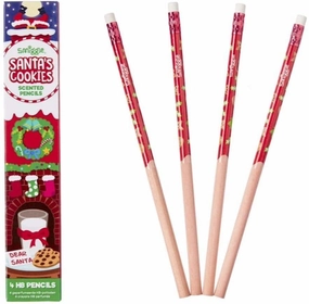 SMIGGLE Santa's Cookies Scented HB Pencils x 4 - Red
