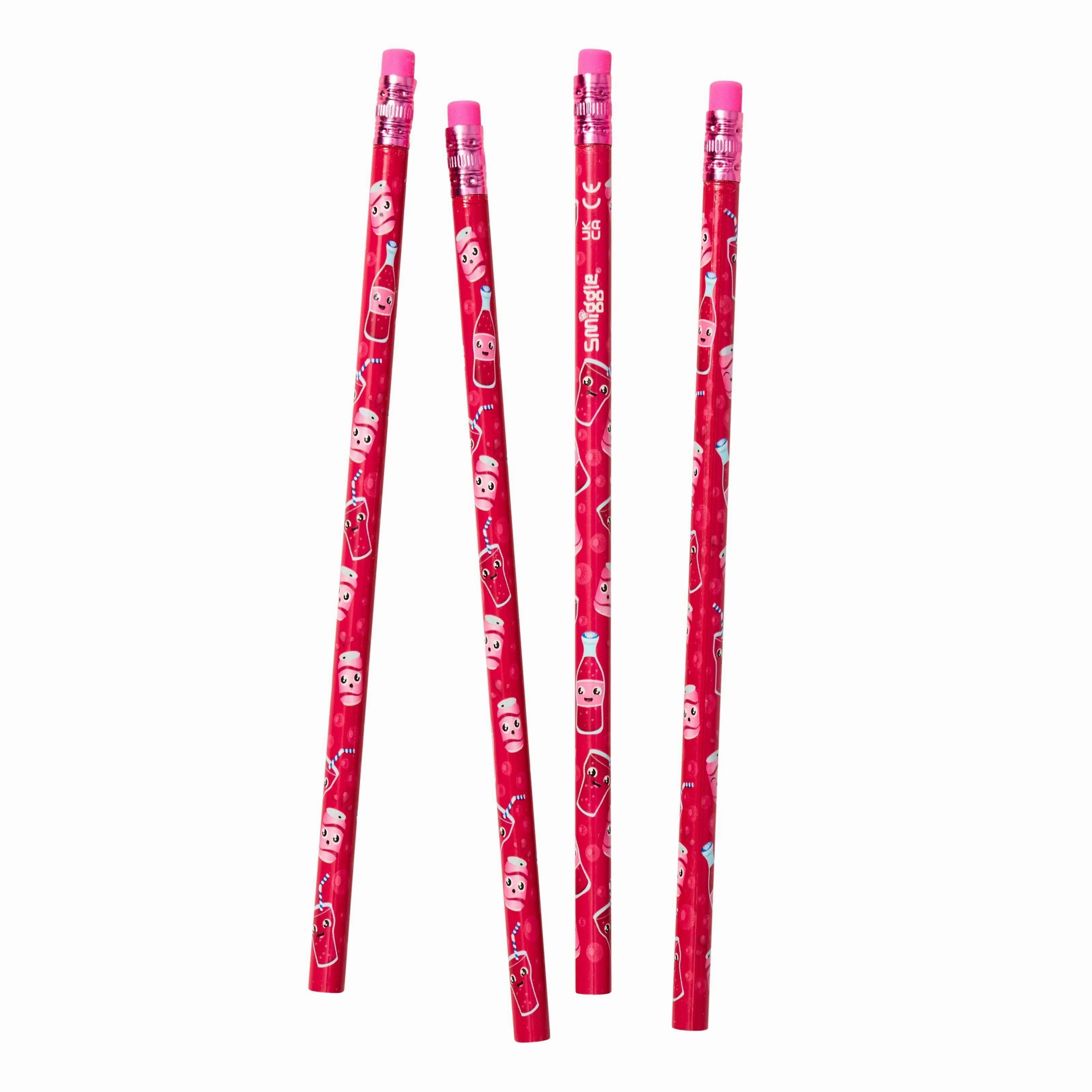 SMIGGLE Scented Pencil Pack X4 - Fizzy Raspberry