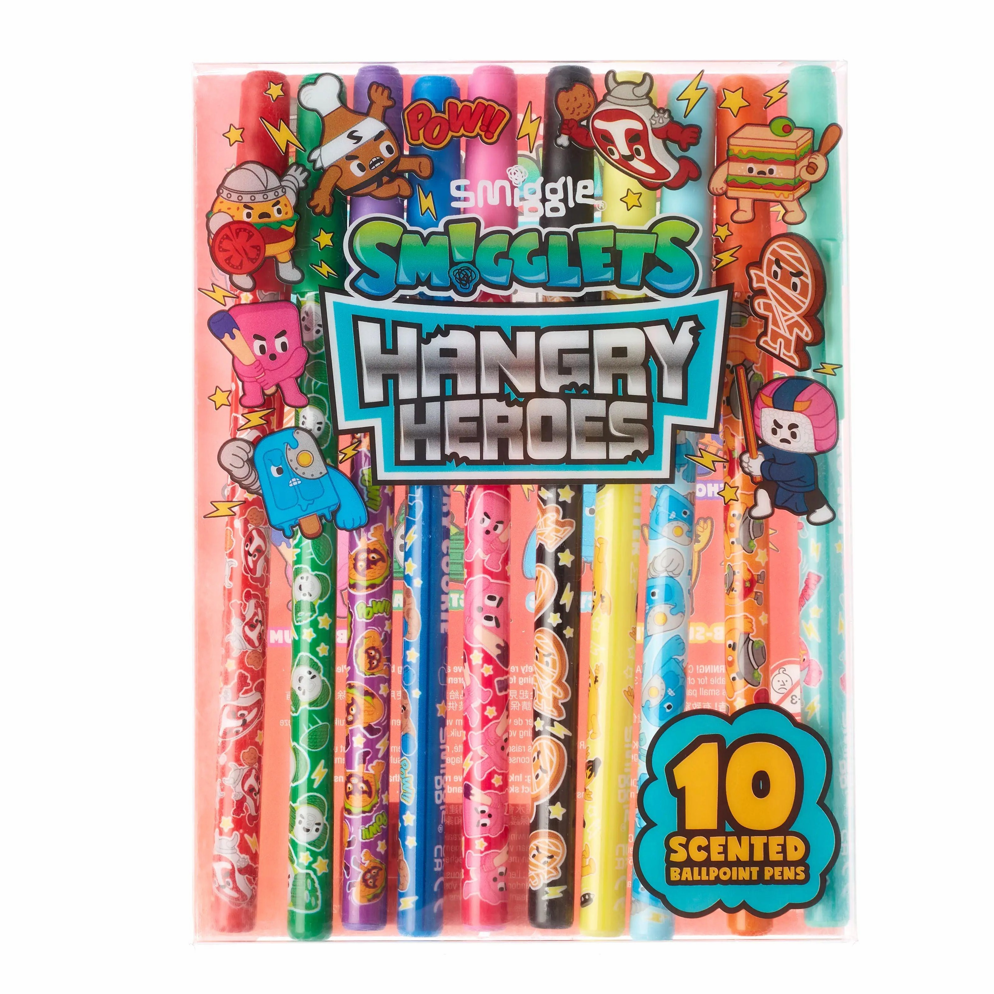 SMIGGLE SMIGGLEts Hangry Heroes Pen Pack X10 - Colour Mix