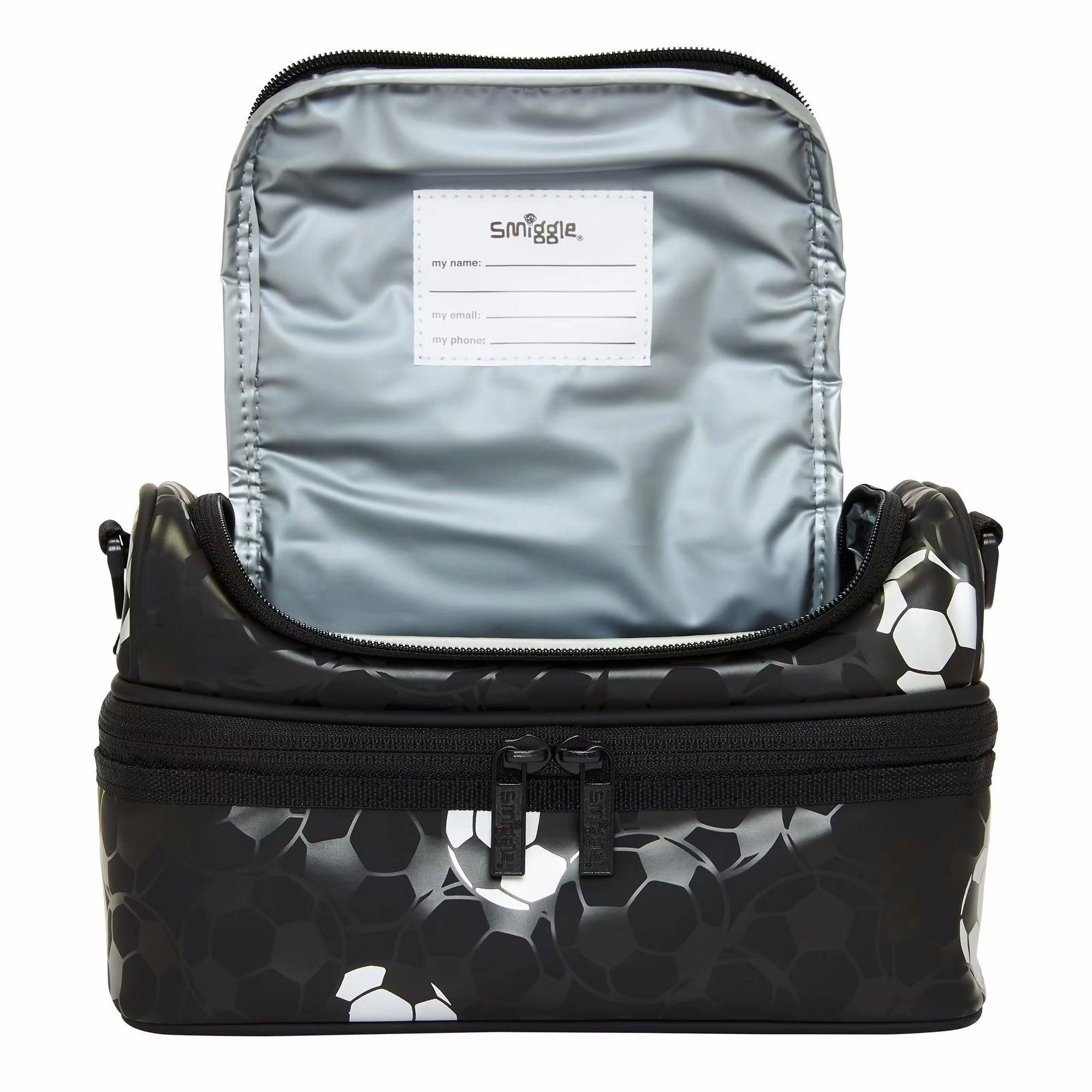 SMIGGLE Striker Double Decker Lunchbox With Strap - Silver