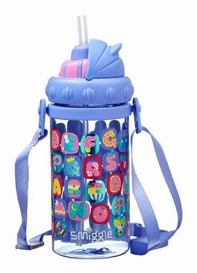SMIGGLE Topsy Teeny Tiny Drink Bottle With Strap - Purple
