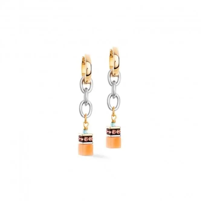 Stainless Steel Aqua Apricot Ear Studs 4713/21-2028 Coeur De Lion Jewellery