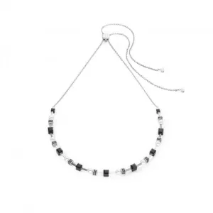 Stainless Steel Crystal Black-Silver Necklace  4085/10-1317 Coeur De Lion Jewellery