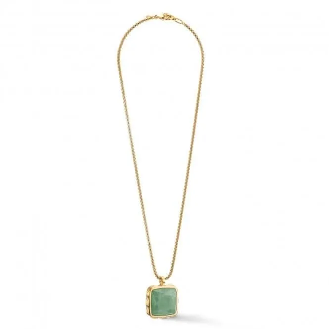 Stainless Steel Green Gold Necklace 1200/10-0516 Coeur De Lion Jewellery