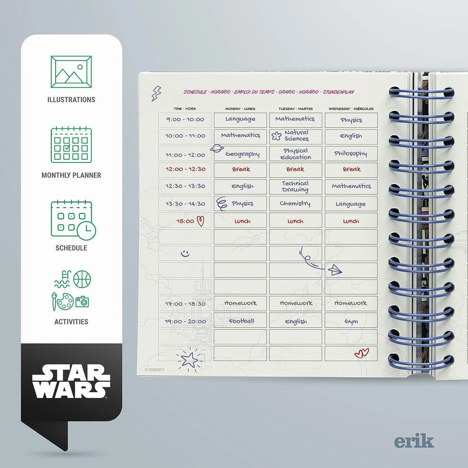 STAR WARS 2023/2024 Academic Diary Day To Page 11 Months