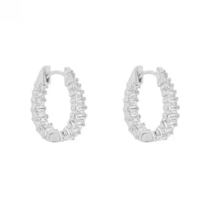 Statement Baguette Zirconia Hoop Earrings E6191 Diamonfire Jewellery