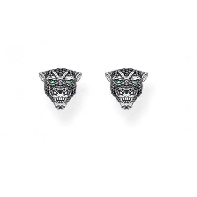 Sterling Silver Black Cat Ear Studs H2110-845-11 Thomas Sabo Earrings