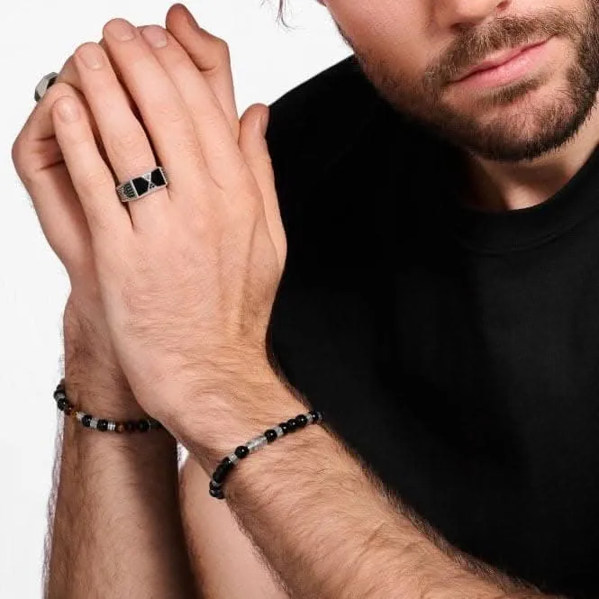 Sterling Silver Black Onyx with Black Stones Ring TR2430-508-11 Thomas Sabo Rings