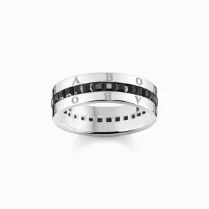 Sterling Silver Black Pavé Stones Ring TR2361-643-11 Thomas Sabo Rings