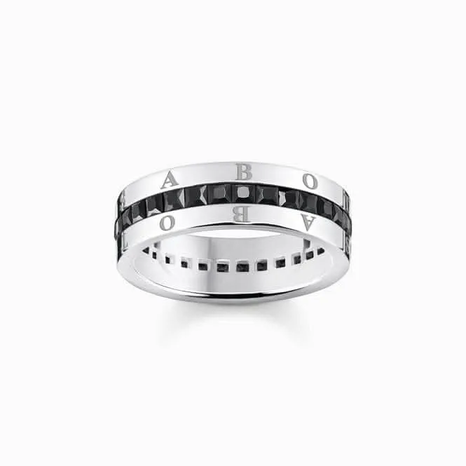 Sterling Silver Black Pavé Stones Ring TR2361-643-11 Thomas Sabo Rings