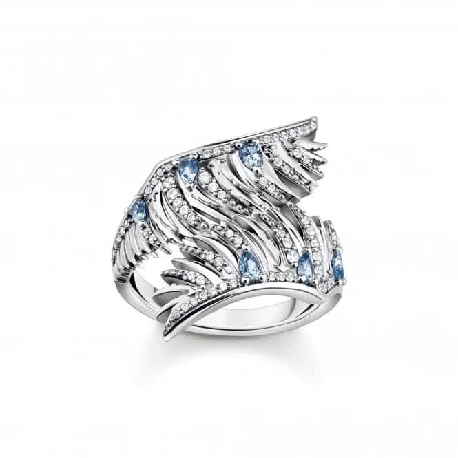 Sterling Silver Blue Stone Phoenix Wing Ring TR2409-644-1 Thomas Sabo Rings