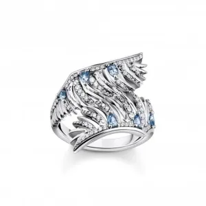 Sterling Silver Blue Stone Phoenix Wing Ring TR2409-644-1 Thomas Sabo Rings