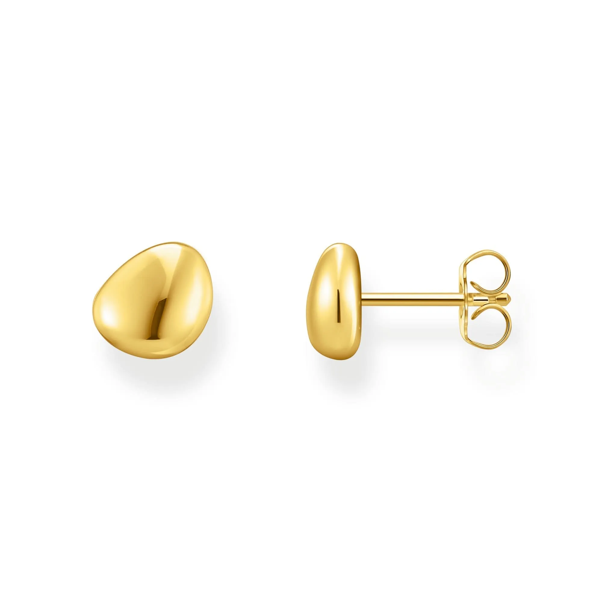Sterling Silver Bold Elegance Gold Plated Organic Shaped Stud Earrings H2307-413-39 Thomas Sabo Earrings