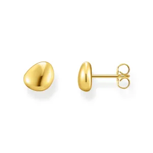 Sterling Silver Bold Elegance Gold Plated Organic Shaped Stud Earrings H2307-413-39 Thomas Sabo Earrings