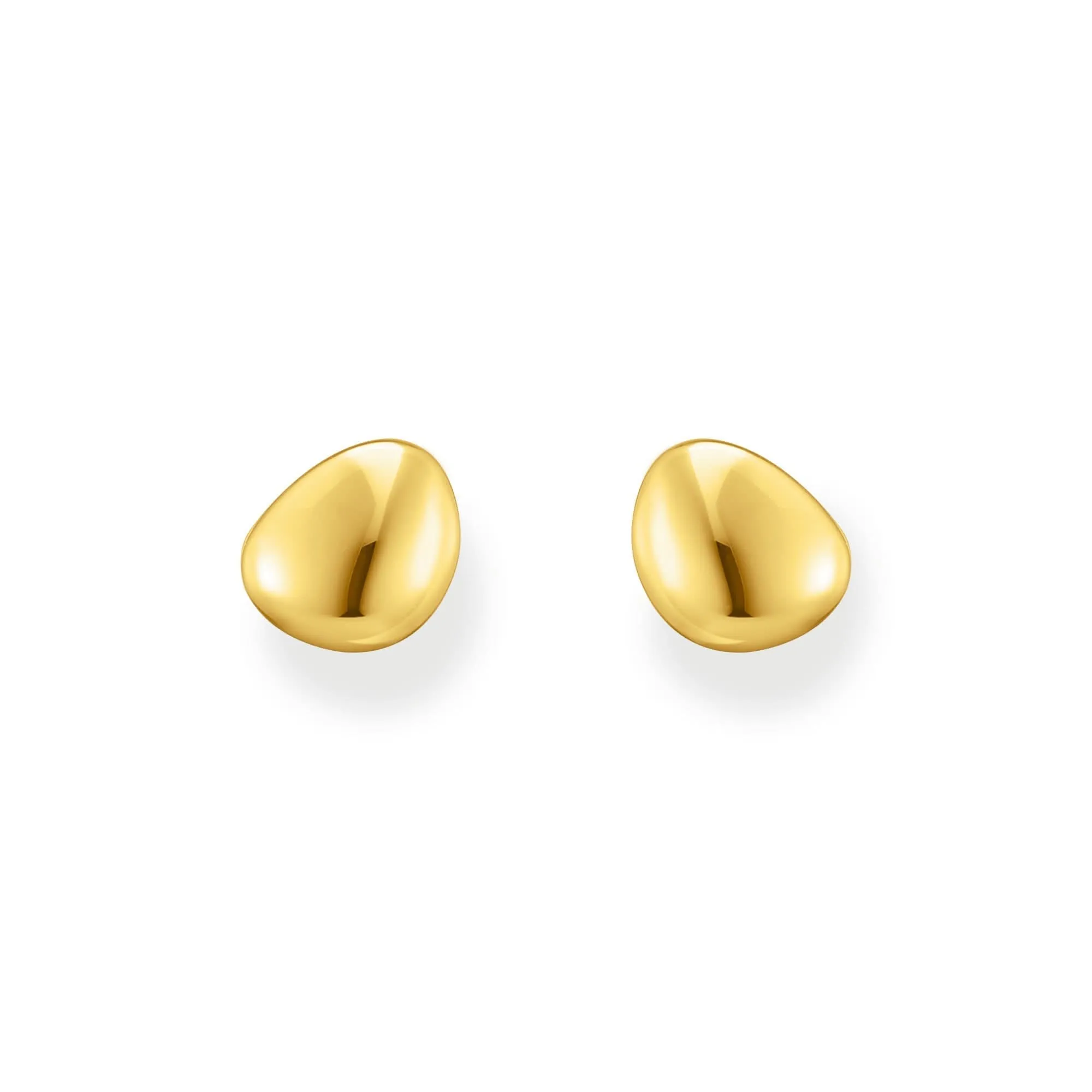 Sterling Silver Bold Elegance Gold Plated Organic Shaped Stud Earrings H2307-413-39 Thomas Sabo Earrings