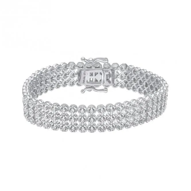 Sterling Silver Clear Cubic Zirconia Bracelet B5477 Diamonfire Jewellery