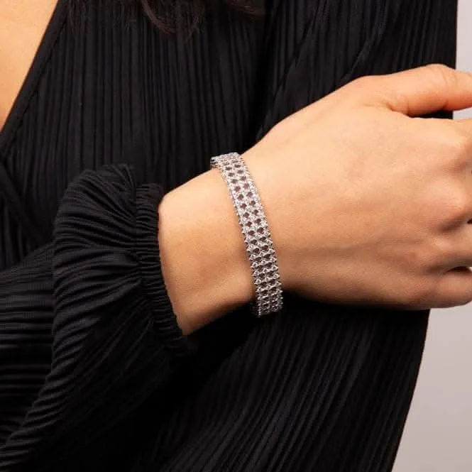 Sterling Silver Clear Cubic Zirconia Bracelet B5477 Diamonfire Jewellery