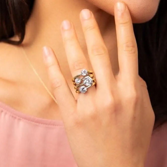 Sterling Silver Clear Cubic Zirconia Ring R3868 Diamonfire Jewellery