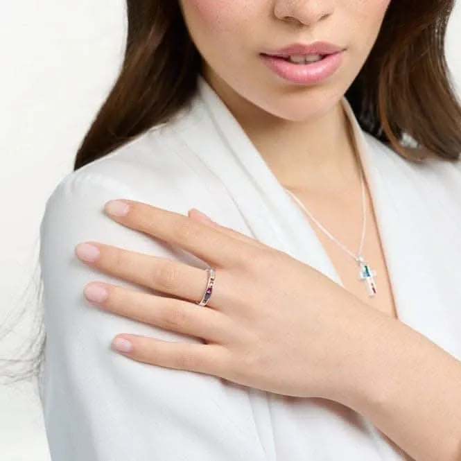 Sterling Silver Colourful Stones Ring TR2403-477-7 Thomas Sabo Rings
