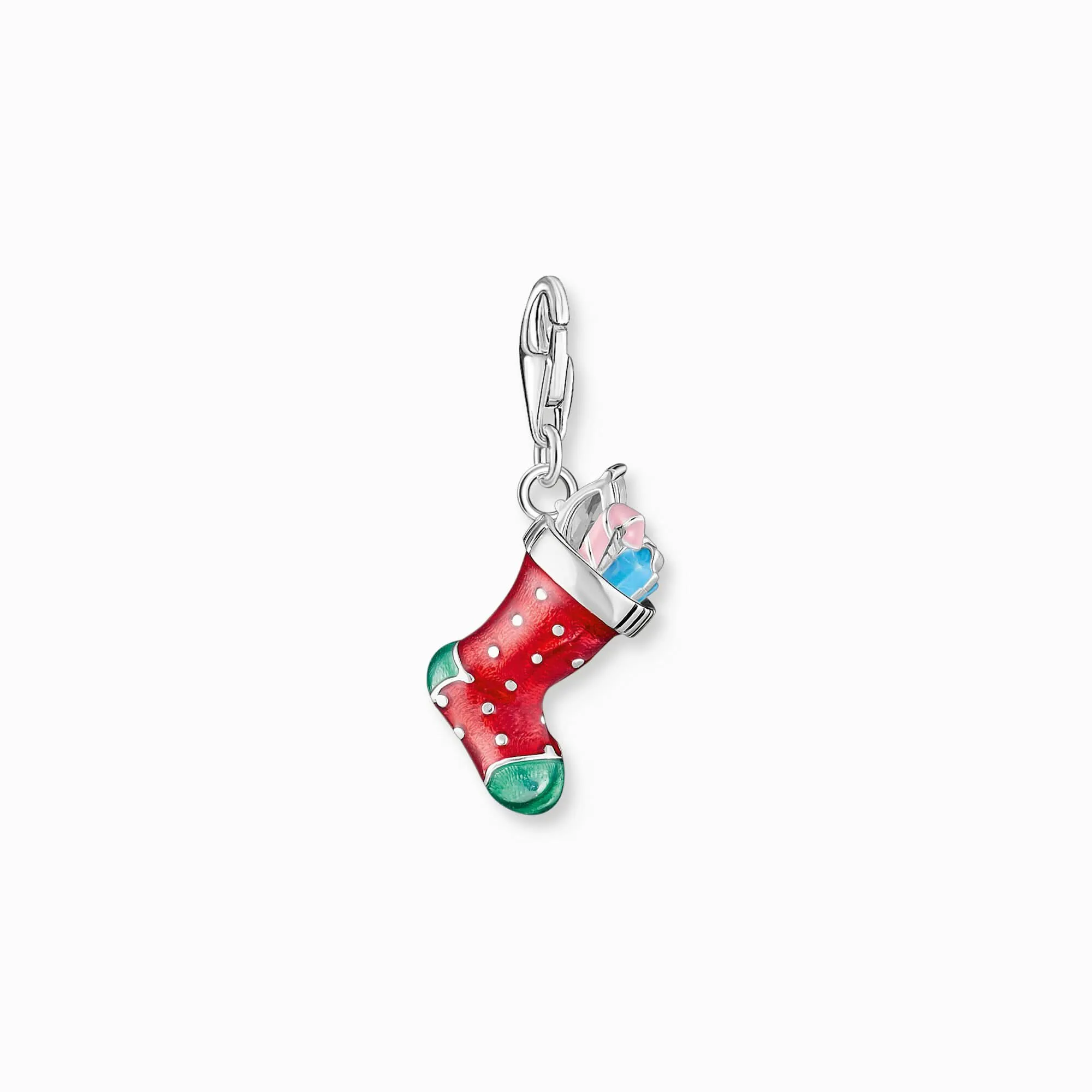 Sterling Silver Enamel Christmas Stocking Charm 2199-691-7 Thomas Sabo Collectable Charms