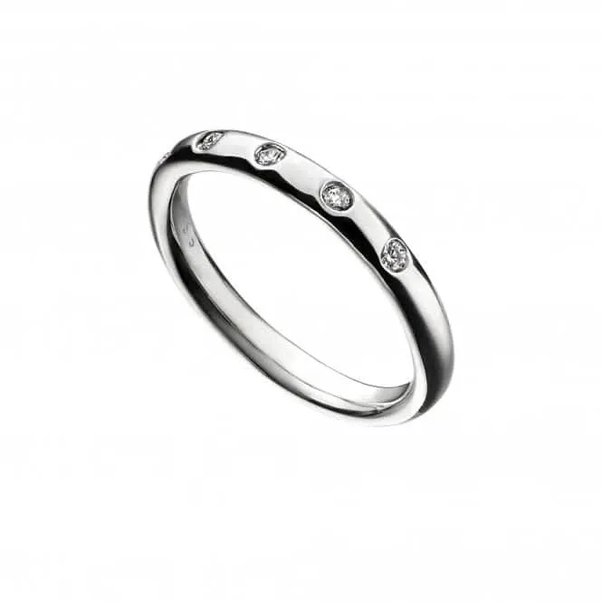 Sterling Silver Flush Set Zirconia Band Ring R3733C Beginnings Jewellery