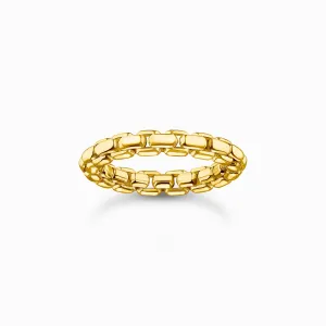 Sterling Silver Gold Plated Box Chain Ring TR2502-413-39 Thomas Sabo Rings