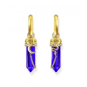 Sterling Silver Gold Plated Imitation Amethyst Chain Hoop Earrings CR722-414-13 Thomas Sabo Earrings