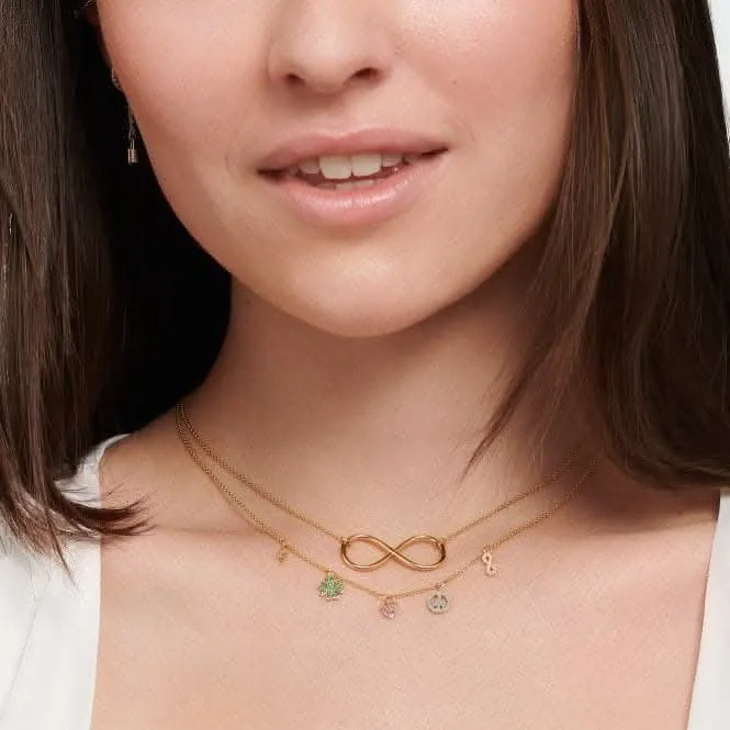 Sterling Silver Gold Plated Infinity Necklace KE2139-413-39-L45V Thomas Sabo Necklaces
