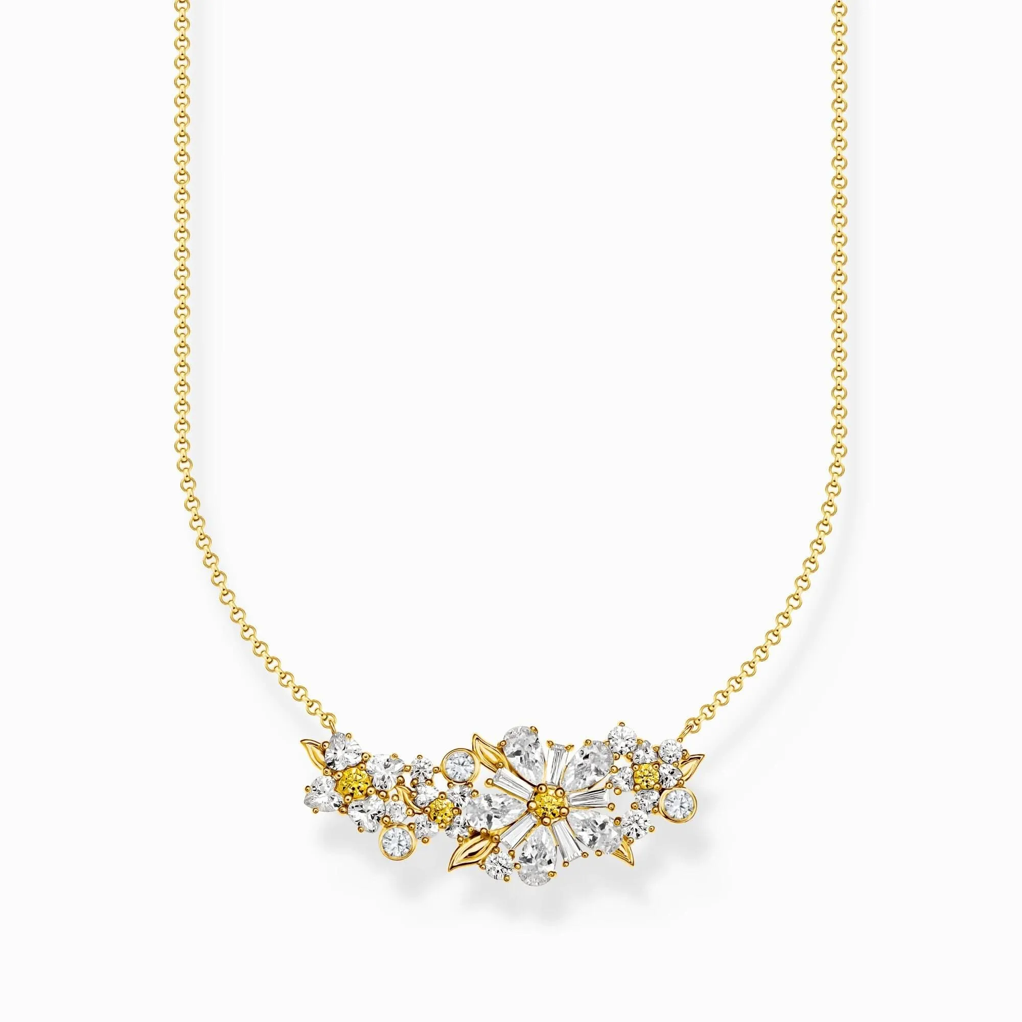 Sterling Silver Gold Plated Lovely Daisy Necklace KE2085-414-4 Thomas Sabo Necklaces