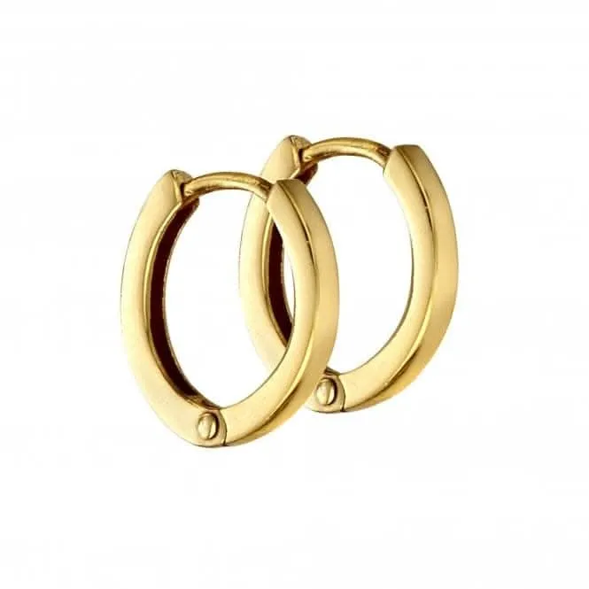 Sterling Silver Gold Plated Mini Flat Profile Hoop Earrings E5865 Beginnings Jewellery
