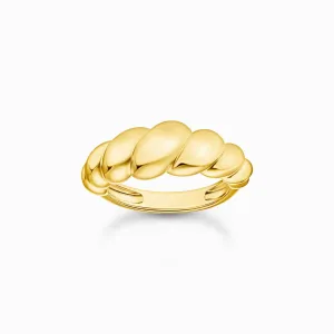 Sterling Silver Gold Plated Organic Shaped Ring TR2494-413-39 Thomas Sabo Rings