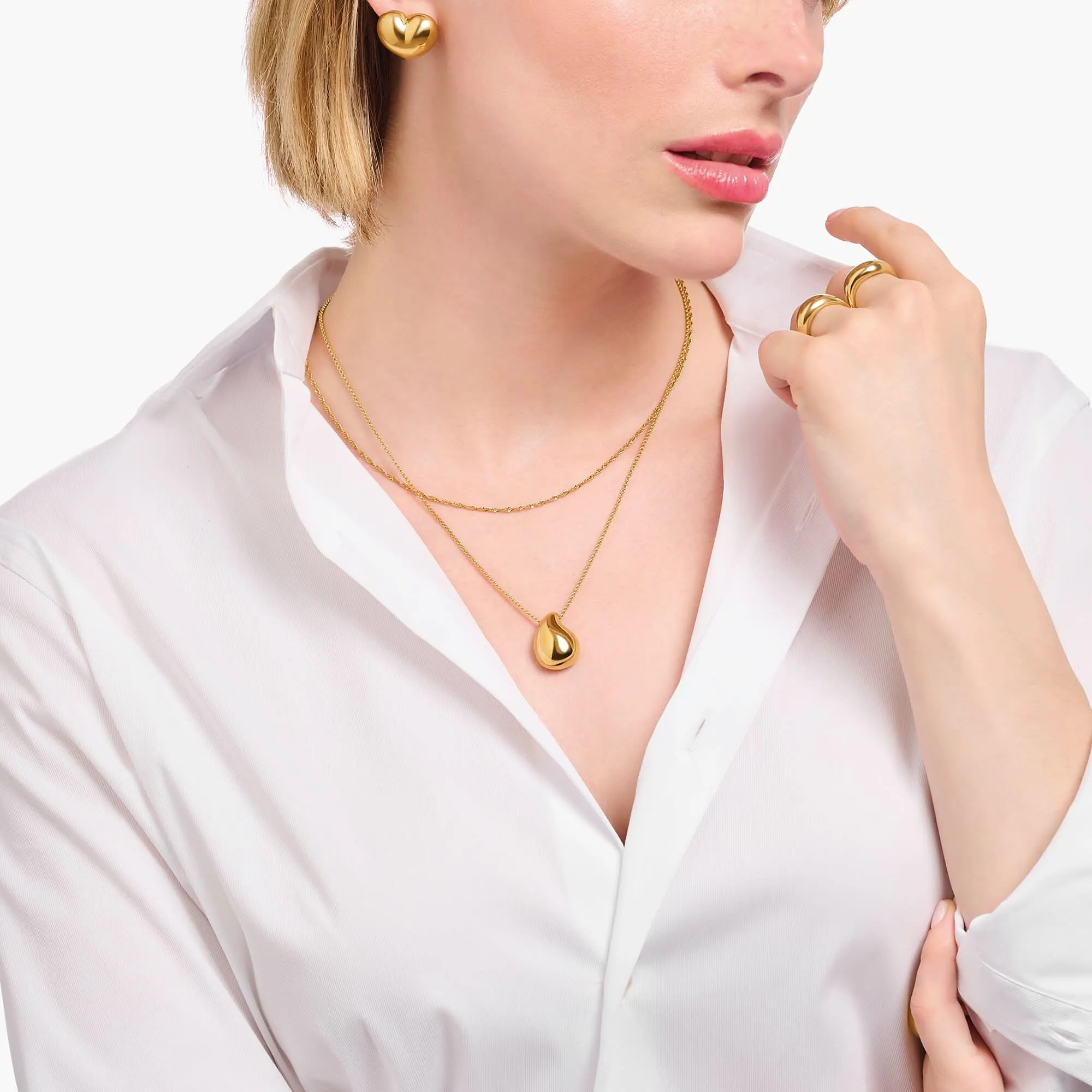 Sterling Silver Gold Plated Singaporean Necklace KE2284-413-39 Thomas Sabo Necklaces
