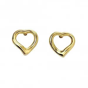 Sterling Silver Gold Plated Sml Open Heart Stud Earrings E5860 Beginnings Jewellery