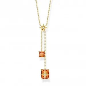 Sterling Silver Gold Plated Star Orange Stones Necklace KE1956-971-8-L45V Thomas Sabo Necklaces