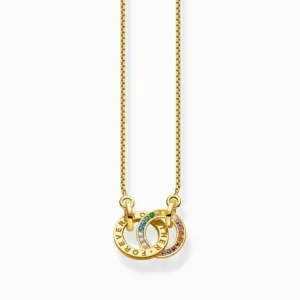 Sterling Silver Gold Plated Together Forever Colourful Stones Necklace KE1488-996-7 Thomas Sabo Necklaces