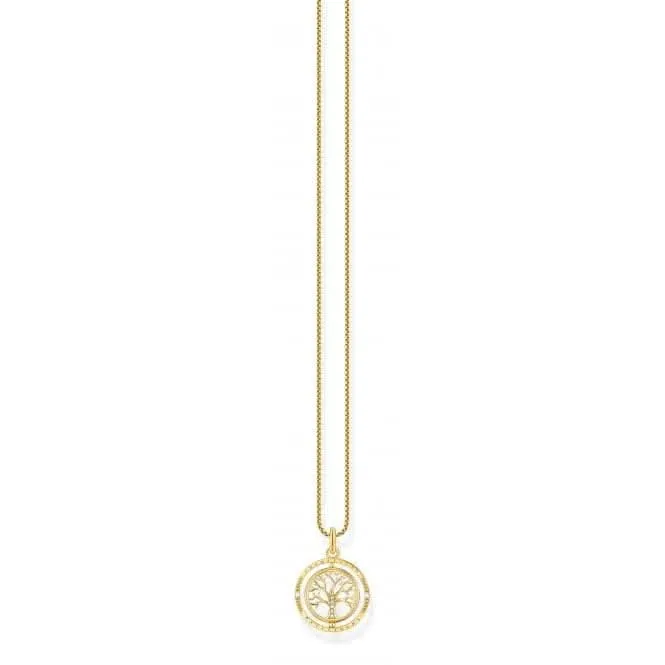Sterling Silver Gold Plated White Tree Of Love Necklace KE2148-414-14-L45V Thomas Sabo Necklaces