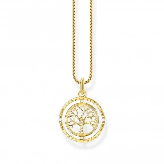 Sterling Silver Gold Plated White Tree Of Love Necklace KE2148-414-14-L45V Thomas Sabo Necklaces